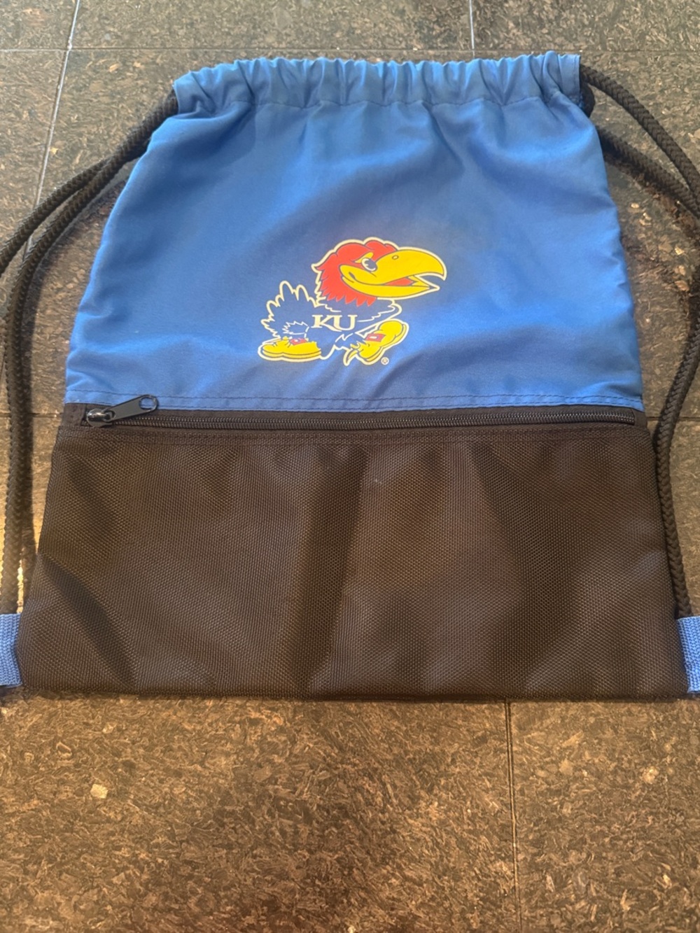 Logo Athletic Kansas Jayhawks Drawstring Backpack